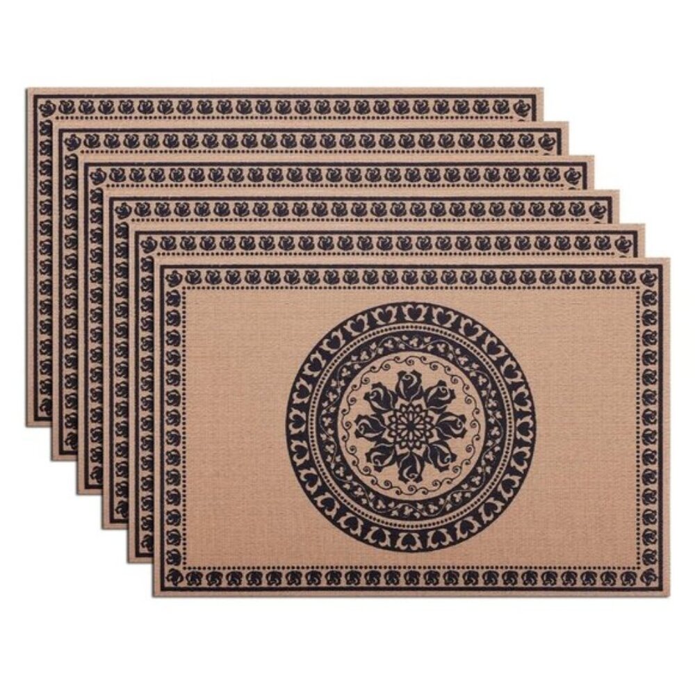 Table Placemats Set of 6 Plastic Woven Place Mats